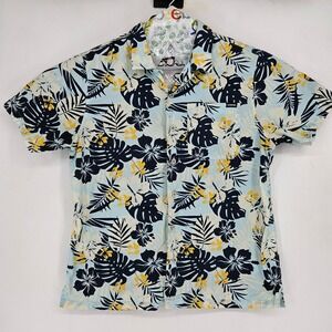Cinch Shirt Mens Medium Hawaiian Western Button Down Cowboy Floral Short Sleeve